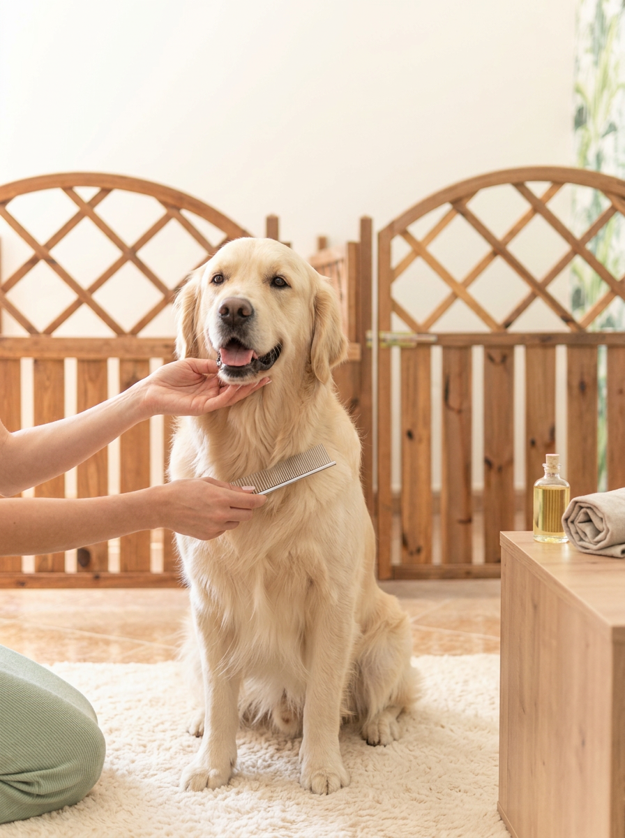 Golden Retriever feliz en Le Petit Can